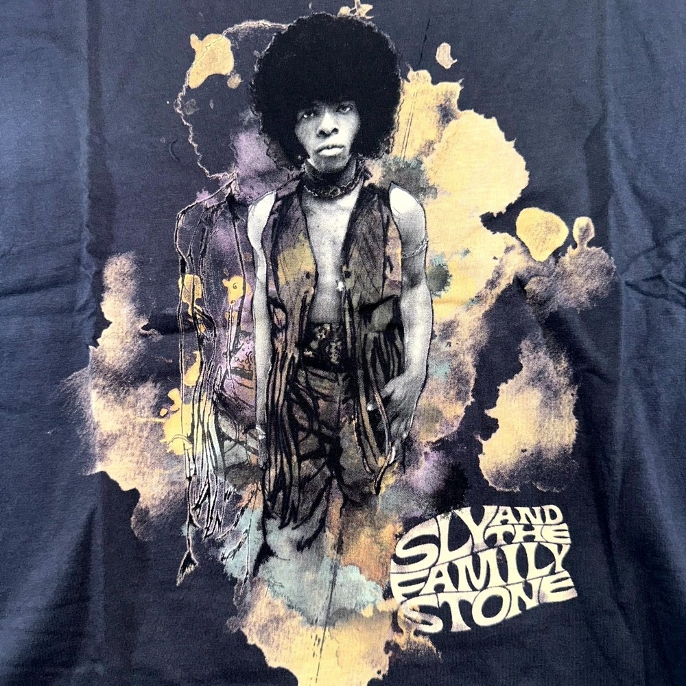 Archive T Shirt Mens Large Black Jimi Hendrix Guitarist Sly And The Family Stone - Picture 4 of 6
